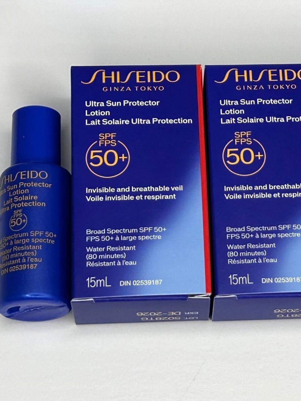 Shiseido SPF 50+ Ultra Sun Protector Lotion 15ml Travel Size NEW  4 pack